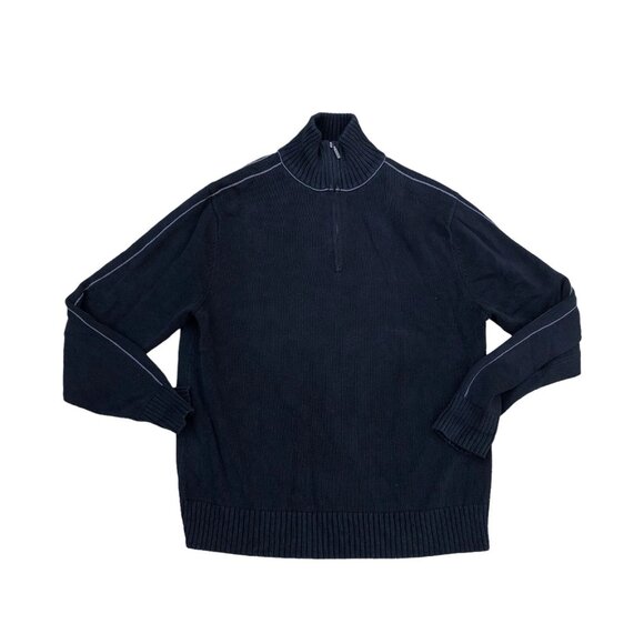 VTG GAP 1/4 Zip Pullover Sweater XL Men's Athletic Fit Knit Long Sleeve Blue - Picture 1 of 7